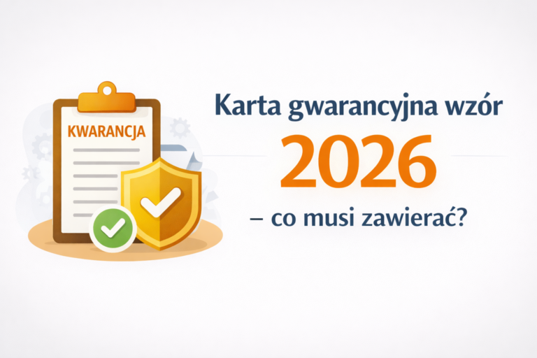 Karta gwarancyjna wzór